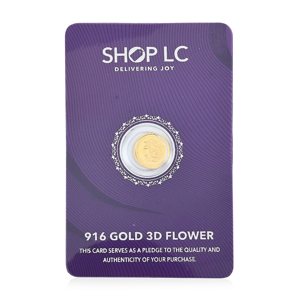 22K Yellow Gold Rose Flower Coin 1 Grams