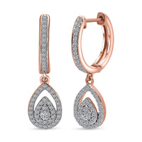 Luxuriant Lab Grown Diamond G-H SI 0.50 ctw Hoop Earrings in Vermeil Rose Gold Over Sterling Silver