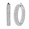 Karis Lab Created White Sapphire 5.00 ctw Hoop Earrings in Platinum Bond - Sticky add to cart bar