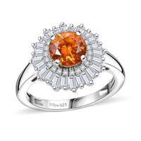 Premium Picos Altos Sphalerite and Moissanite 2.70 ctw Ring in Rhodium Over Sterling Silver (Size 6.0)