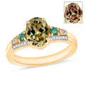 Luxoro AAA Turkizite, Boyaca Colombian Emerald and G-H I1 Diamond Ring in 14K Yellow Gold (Size 11) 1.82 ctw - Sticky add to cart bar