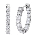 Luxuriant Lab Grown Diamond G-H SI 2.00 ctw Hoop Earrings in Rhodium Over Sterling Silver - Sticky add to cart bar