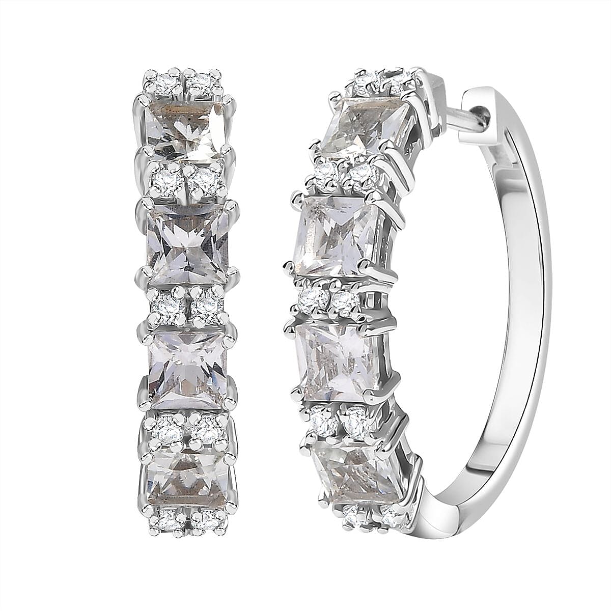 D'Joy Golconda Topaz 3.90 ctw Fancy Earrings in Platinum Over Sterling Silver