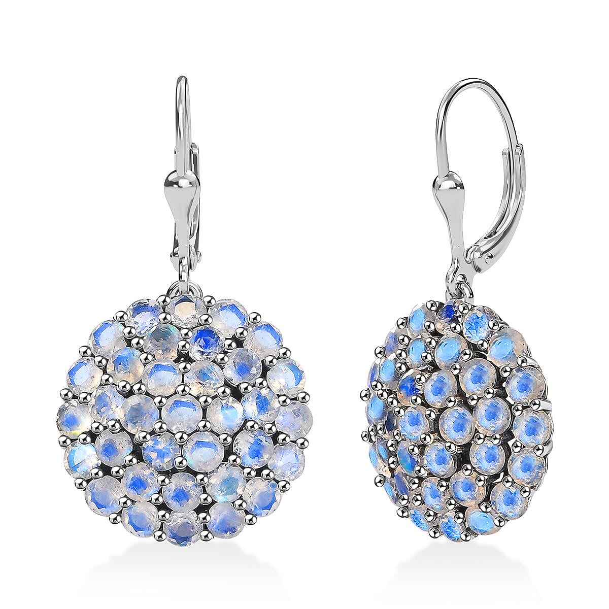 D'Joy Moon Glow Moonstone 7.90 ctw Victorian Moonlight Earrings Black Oxidized Sterling Silver