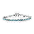 D'Joy Betroka Blue Apatite 7.35 ctw Ocean Prism Bracelet in Rhodium Over Sterling Silver (7.25 In) - Sticky add to cart bar