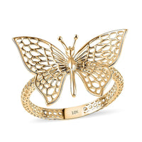Luxoro 10K Yellow Gold Butterfly Ring (Size 6.0) 1.78 Grams