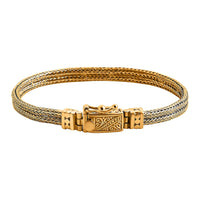 Bali Legacy 22K Vermeil YG Over Sterling Silver Tulang Naga 2 Row Bracelet (7.25 In) (17.95 g)