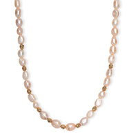 Peach Freshwater Pearl Golden Shoreline Necklace in 18K Vermeil Yellow Gold Over Sterling Silver 18-20 Inches