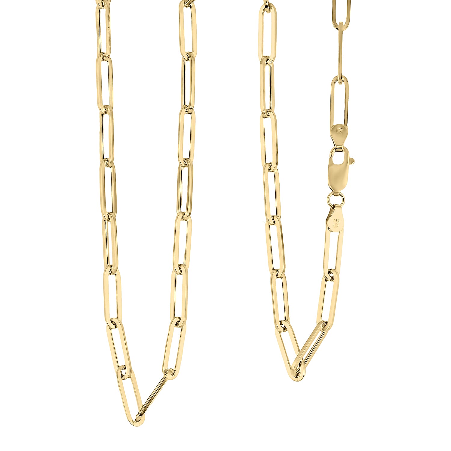 4mm Paper Clip Chain Necklace in 14K Yellow Gold 6.10 Grams 18 Inches