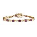 D’Joy Premium Radiant Ember Garnet and Moissanite 8.20 ctw Twilight Flame Bracelet in 18K Vermeil Yellow Gold Over Sterling Silver (6.50 In) - Sticky add to cart bar