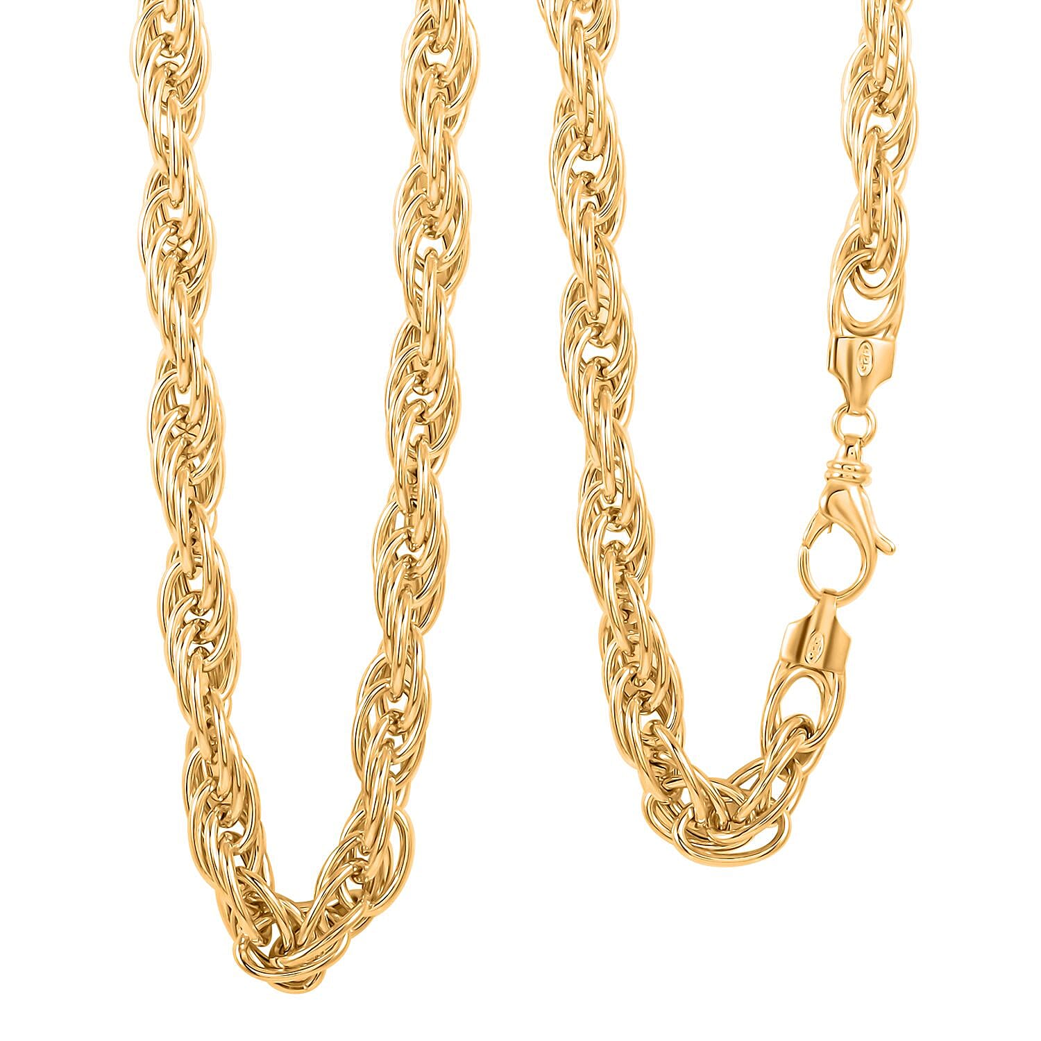 Italian La Bella Sterling Silver Fantasia Chain Necklace (22 Inches) (31 g) YG