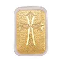 24K Golden Line of Faith Cross Emboss Sheet 31x45.5mm 10mg