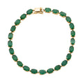 Luxoro 10K Yellow Gold AAA Kagem Zambian Emerald Vine Bracelet (6.50 In) 8.40 ctw - Sticky add to cart bar