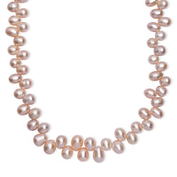 Pink Freshwater Pearl Bubble Necklace 18 Inches in 18K Vermeil Rose Gold Over Sterling Silver