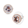 D'Joy Premium Pink Morganite and Diamond 1.15 ctw Earrings in 18K Vermeil Rose Gold Over Sterling Silver - Sticky add to cart bar