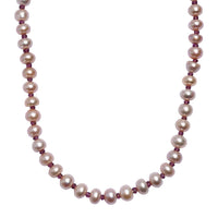 Pink Freshwater Pearl and Orissa Rhodolite Garnet 12.00 ctw Necklace 18 Inches in 18K Vermeil Rose Gold Over Sterling Silver