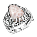 D'Joy Artisan Crafted Pink Natrolite Turtle 8.15 ctw Ring in Sterling Silver - Sticky add to cart bar