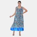 TAMSY Blue Leopard Sleeveless A-Line Midaxi Dress - One Size Fits Most