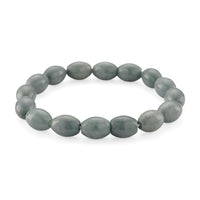 Natural Olmec Jadeite 160.00 ctw Barrel Stretch Bracelet