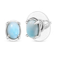 D’Joy Larimar Stud Earrings in Rhodium Over Sterling Silver 2.00 ctw - Sticky add to cart bar