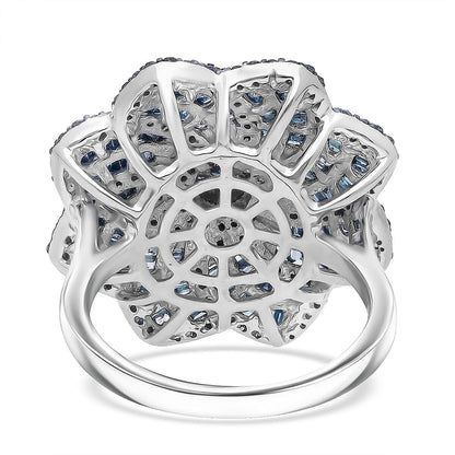 D'Joy Blue Diamond 1.50 ctw Ring in Rhodium Over Sterling Silver