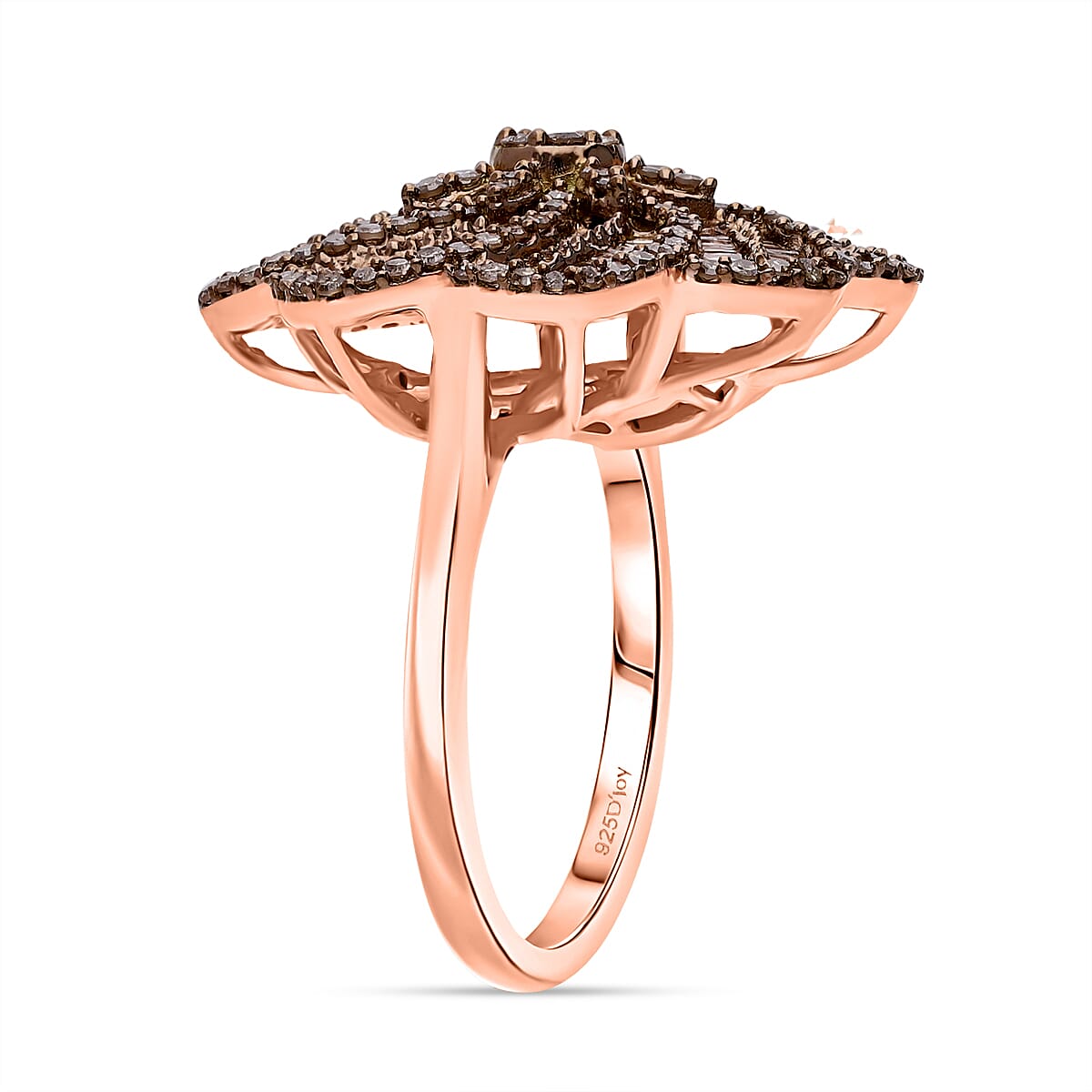 D'Joy Blue Diamond 1.50 ctw Ring in Rhodium Over Sterling Silver