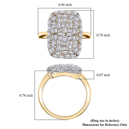 Luxuriant Lab Grown Diamond G-H SI 1.00 ctw Firecracker Ring in 18K Vermeil Yellow Gold Over Sterling Silver