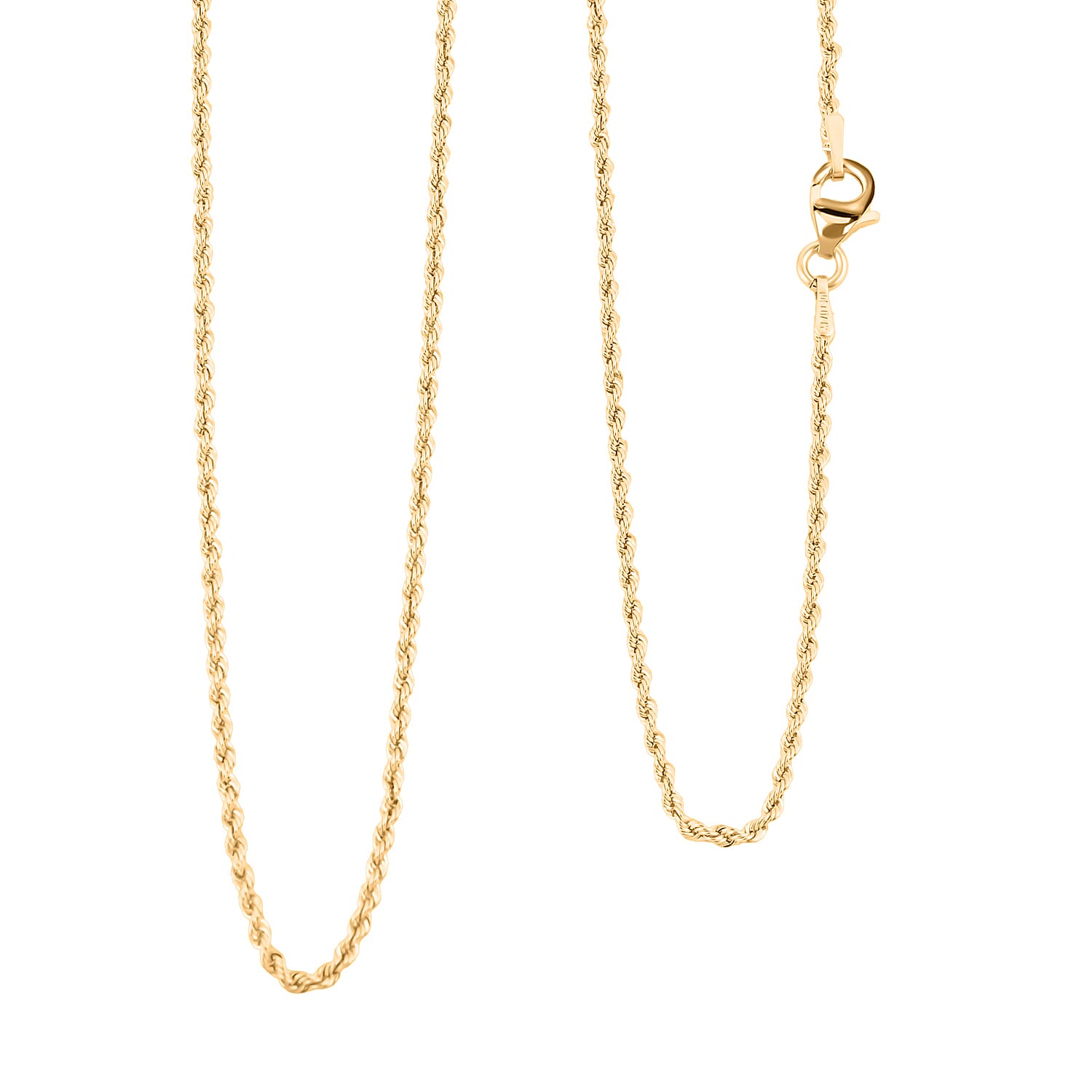 Italian 10K Yellow Gold 1.5mm Velvet Rope Necklace 24 Inches 1.93 Grams