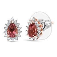 D'Joy Premium Blush Tourmaline and White Zircon 1.15 ctw Whispers of Rose Earrings in 18K Vermeil Rose Gold Over Sterling Silver
