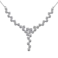 Luxuriant Lab Grown Diamond G-H SI 1.50 ctw Starlight Necklace in Rhodium Over Sterling Silver 18 Inches