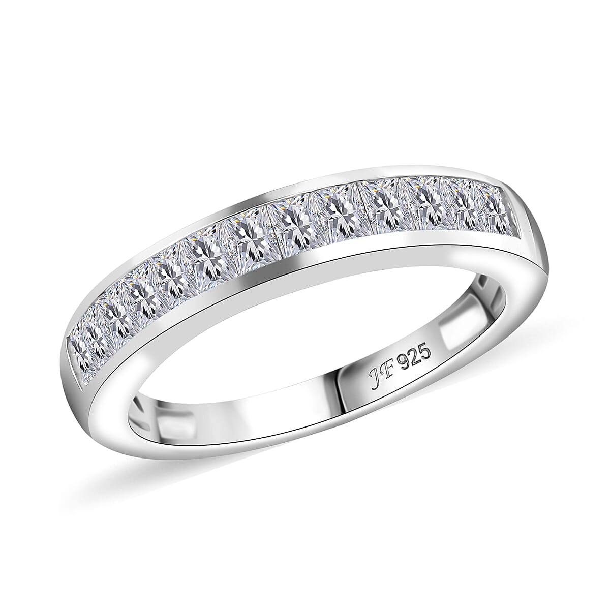J Francis Embellished with Zirconia by Swarovski 1.40 ctw Infinite Grace Band Ring in Platinum Over Sterling Silver