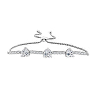 White Sapphire 3.85 ctw Bracelet in Sterling Silver (7.5-9.5In)