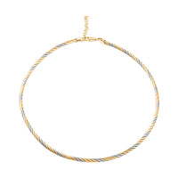 Italian Chain Necklace in 14K YG and Rhodium Over Sterling Silver 19.25 Grams 17 Inches