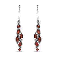 Sajen Silver Mozambique Garnet 6.70 ctw Earrings in Rhodium Over Sterling Silver