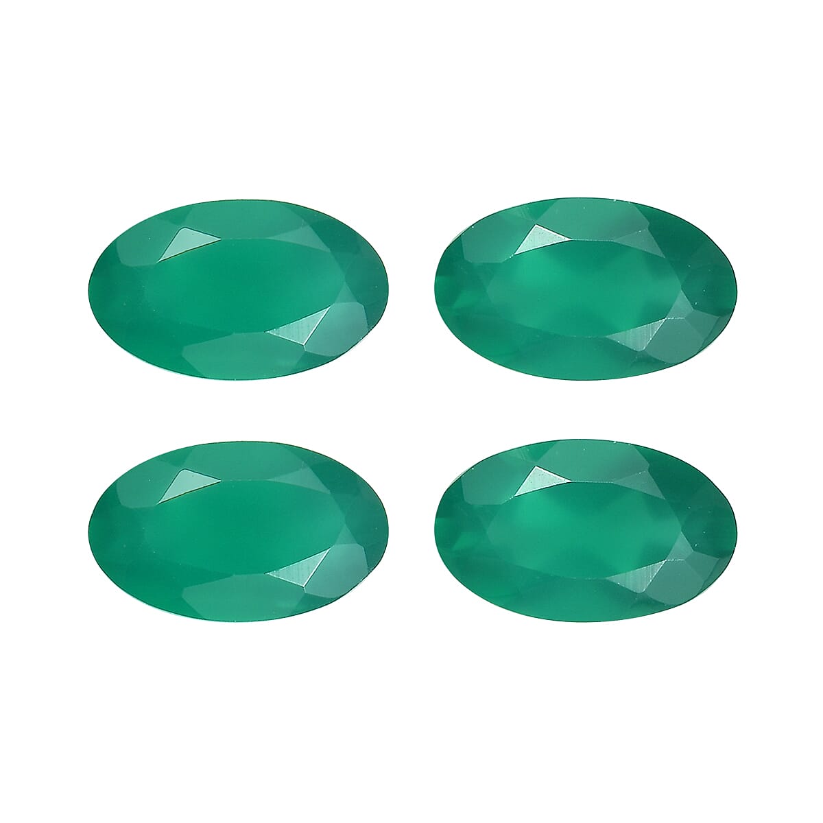 Green Onyx Set of 4 (Ovl 5x3 mm) 0.77 ctw