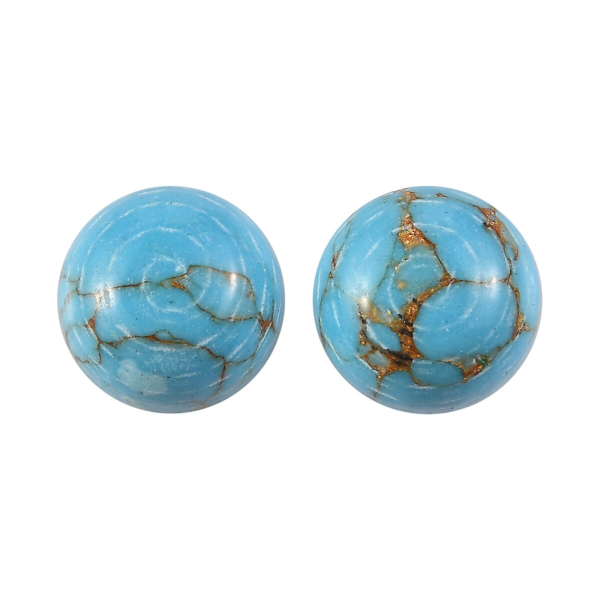 Mojave Blue Turquoise Set of 2 (Rnd 5 mm) 1.14 ctw Loose Gemstone
