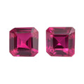 Set of 2 Lab Created Ruby (Oct 5x5 mm) 1.43 ctw Loose Gemstone - Sticky add to cart bar