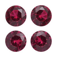 Set of 4 Lab Created Ruby (Rnd 6 mm) 3.62 ctw Loose Gemstone