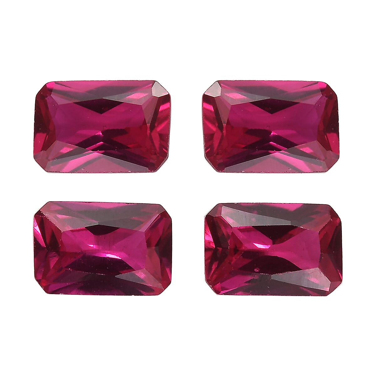 Set of 4 Lab Created Ruby (Oct 6x4 mm) 2.52 ctw Loose Gemstone