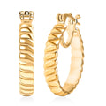 EverTrue Bronzella Collection Wave Link Hoop Earrings in 18K YG Plated Bronze