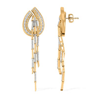 Clarte Prima Collection Moissanite 1.00 ctw Earrings in 14K Yellow Gold Over Sterling Silver