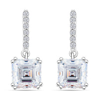 Princess Cut Moissanite 5.20 ctw Earrings in Sterling Silver