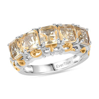 EverTrue Brazilian Citrine Ring in 18K YG Plated and Platinum Bond (Size 10.0) 3.30 ctw