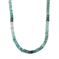 D'Joy Grandidierite 72.00 ctw Beaded Necklace in Rhodium Over Sterling Silver 18 Inches