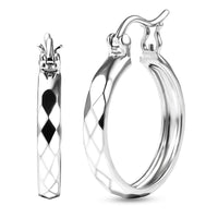 Honeycomb Hoop Earrings in 950 Palladium 4.20 Grams