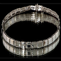Bar Link Bracelet in 950 Palladium and 10K White Gold (7.25 In) 4.85 Grams