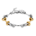 Wave Link Chain Bracelet in ION Plated YG and Stainless Steel (7.00 In) - Sticky add to cart bar