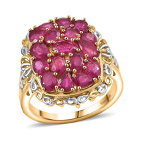 EverTrue Niassa Ruby (FF) 4.25 ctw Ring in 18K YG Plated and Platinum Bond (Size 10.0)