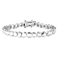 D'Joy Pebble Link Bracelet in Rhodium Over Sterling Silver (7.25 In) 11.75 Grams - Sticky add to cart bar