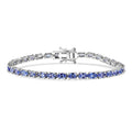 TLV Doorbuster D'Joy Tanzanite Blue Floral Vines Bracelet in Rhodium Over Sterling Silver (7.25 In) 7.50 ctw - Sticky add to cart bar